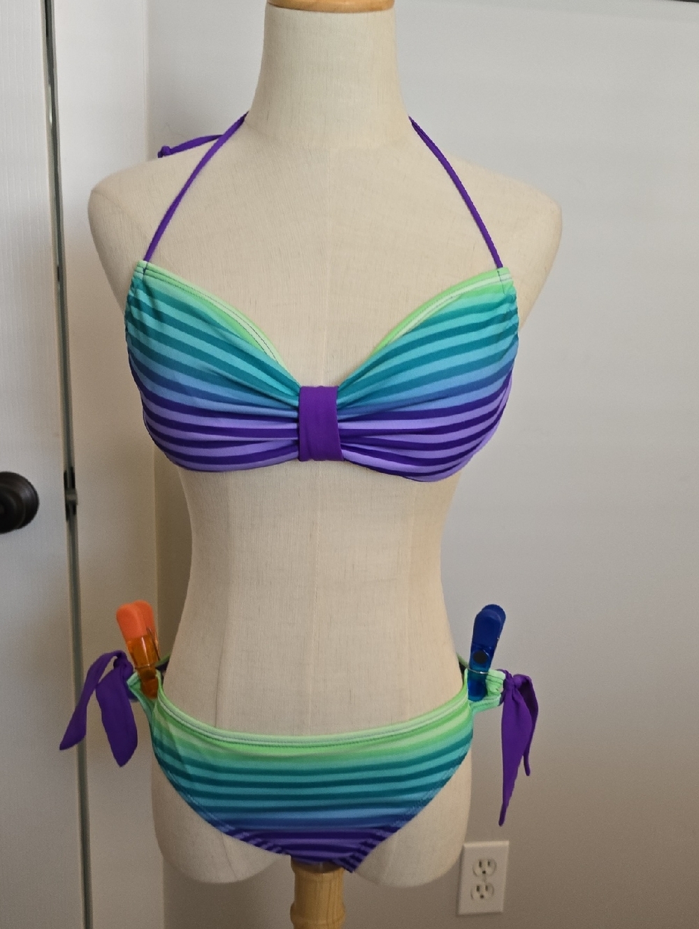 Purple and Green Bikini